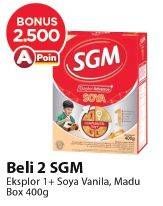 Promo Harga SGM Eksplor Soya 1-5 Susu Pertumbuhan Vanila, Madu 400 gr - Alfamart