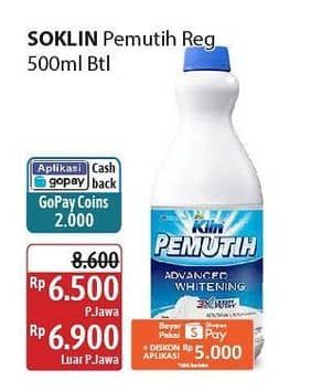 Promo Harga So Klin Pemutih Pakaian 500 ml - Alfamidi
