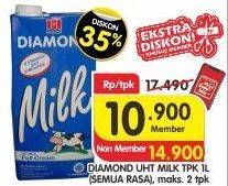 Promo Harga DIAMOND Milk UHT All Variants 1 ltr - Superindo