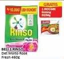 Promo Harga Rinso Anti Noda Deterjen Bubuk + Molto Pink Rose Fresh 460 gr - Alfamart