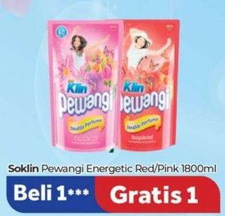 Promo Harga So Klin Pewangi Energetic Red, Romantic Pink 1800 ml - Carrefour