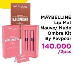 Promo Harga MAYBELLINE Lip Matte Nude Embrac, Mauve Ombre per 2 pcs - Watsons