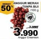 Promo Harga Anggur Crimson per 100 gr - Giant