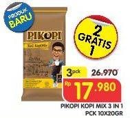 Promo Harga Pikopi 3 in 1 Kopi Mix per 10 sachet 20 gr - Superindo