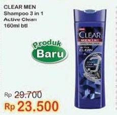 Promo Harga CLEAR Men Shampoo Active Clean 160 ml - Indomaret