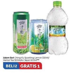 Promo Harga Ching Ku Sparkling Lemon/ Herbal Tea 320ml/ Air Sejuk 600ml  - Carrefour