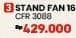 Promo Harga Turbo CFR 3088 Stand Fan 16  - COURTS