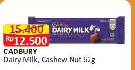 Promo Harga CADBURY Dairy Milk Cashew Nut, Original 65 gr - Alfamart