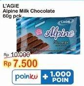 Promo Harga LAGIE Chocolate Alpine Full Milk 60 gr - Indomaret