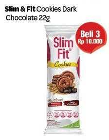 Promo Harga SLIM & FIT Cookies Dark Coklat per 3 pcs 22 gr - Carrefour