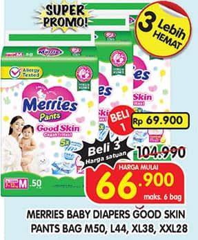 Promo Harga Merries Pants Good Skin XXL28 28 pcs - Superindo