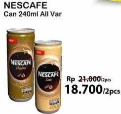 Promo Harga NESCAFE Ready to Drink All Variants per 2 kaleng 240 ml - Alfamart