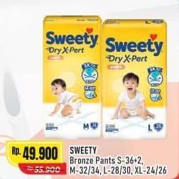 Promo Harga Sweety Bronze Pants Dry X-Pert S36+2, M32, M34, L28, L30, XL24, XL26 24 pcs - Alfamart