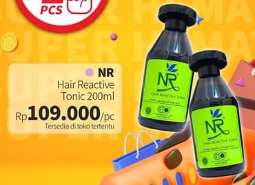 NR Hair Reactive Tonic 200 ml Harga Promo Rp109.000, Tambah Rp. 1.000 Dapat 2 Pcs
Maksimal 3 Pasang/Pelanggan (6pcs), Toko Tertentu