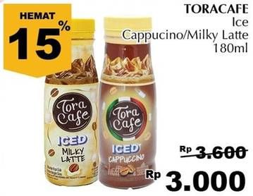 Promo Harga Torabika Toracafe Iced Drink Capuccino, Milky Latte 180 ml - Giant