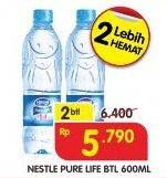 Promo Harga NESTLE Pure Life Air Mineral per 2 botol 600 ml - Superindo
