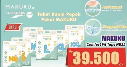 Promo Harga Makuku Comfort Fit Diapers Tape NB32 32 pcs - Hari Hari