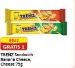 Promo Harga TRENZ Sandwich Banana Cheese, Cheese 75 gr - Alfamart