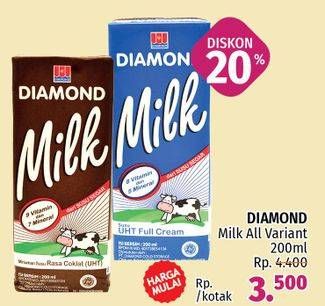 Promo Harga DIAMOND Milk UHT All Variants 200 ml - Lotte Grosir