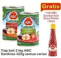 Promo Harga ABC Sardines Saus Ekstra Pedas, Saus Tomat 425 gr - Indomaret