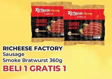 Promo Harga Richeese Factory Sausage Smoke Bratwurst 360 gr - Yogya
