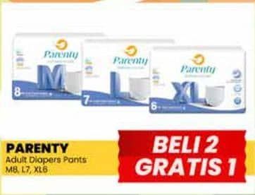 Promo Harga Parenty Softness Of Love Adult Diapers Pants M8, L7, XL6 6 pcs - Yogya