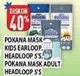 Promo Harga POKANA Face Mask Kids Earloop, Headloop, Kids Headloop 5 pcs - Hypermart