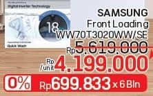 Promo Harga Samsung WW70T3020WW/SE Washing Machine with Quick Wash and Drum Clean  - LotteMart