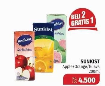 Promo Harga SUNKIST Jus Buah Apple, Orange, Guava 200 ml - Lotte Grosir