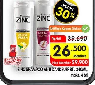 Promo Harga ZINC Shampoo 340 ml - Superindo
