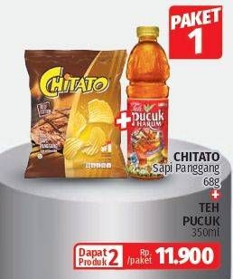 Promo Harga CHITATO Sapi Panggang 68g + TEH PUCUK 350ml  - Lotte Grosir