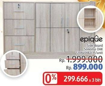 Promo Harga EPIQUE Side Board Sonoma Oak 120x40x 82cm  - LotteMart