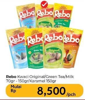 Promo Harga Rebo Kuaci Bunga Matahari Original, Green Tea, Milk, Caramel 70 gr - Carrefour