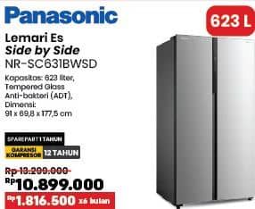 Promo Harga Panasonic NR-SC631BWSD Kulkas Side by Side  - COURTS