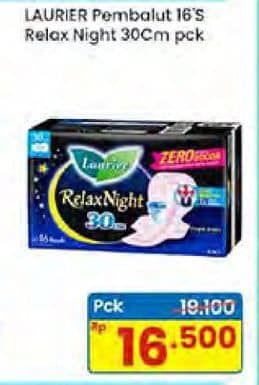 Promo Harga Laurier Relax Night 30cm 16 pcs - Indomaret