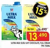 Promo Harga Ultra Milk Susu UHT Coklat, Full Cream 750 ml - Superindo