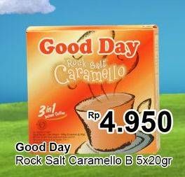 Promo Harga Good Day Instant Coffee 3 in 1 Rock Salt Camello per 5 sachet 20 gr - TIP TOP