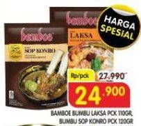 Promo Harga Bamboe Bumbu Instant Laksa, Sop Konro 110 gr - Superindo