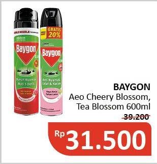 Promo Harga BAYGON Insektisida Spray Cherry Blossom, Tea Blossom 600 ml - Alfamidi