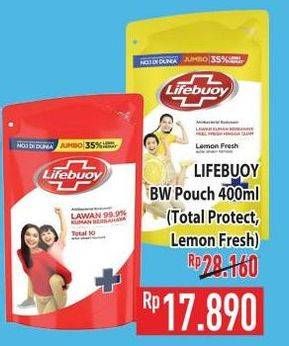 Promo Harga Lifebuoy Body Wash Total 10, Lemon Fresh 400 ml - Hypermart