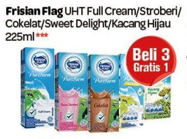 Promo Harga FRISIAN FLAG Susu UHT Purefarm Full Cream, Strawberry, Coklat, Sweet Delight, Kacang Hijau 225 ml - Carrefour