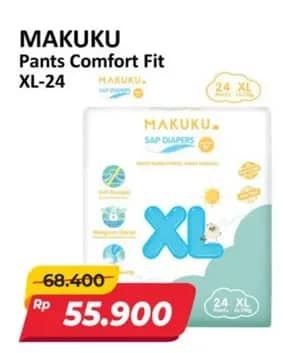 Promo Harga Makuku Comfort Fit Diapers Pants XL24 24 pcs - Alfamart