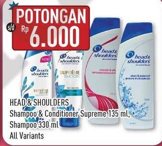 Promo Harga HEAD & SHOULDERS Men Shampoo All Variants 135 ml - Hypermart