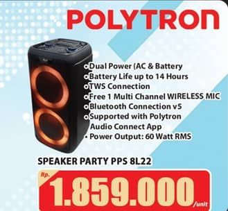 Promo Harga Polytron PPS 8L22 | Party Speaker  - Hari Hari