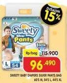 Promo Harga Sweety Silver Pants L54, M60, XL44 44 pcs - Superindo