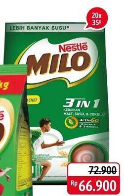 Promo Harga MILO ActivGo 3in1 per 20 sachet 35 gr - Alfamidi