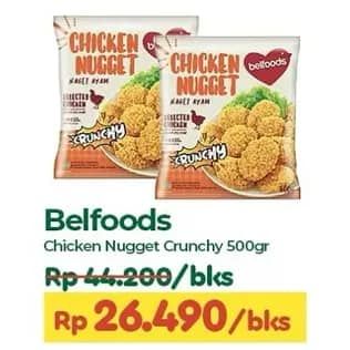 Promo Harga Belfoods Nugget Chicken Nugget Crunchy 500 gr - TIP TOP