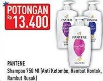 Promo Harga PANTENE Shampoo Anti Dandruff, Hair Fall Control, Total Damage Care 750 ml - Hypermart