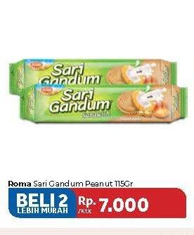 Promo Harga ROMA Sari Gandum Peanut per 2 pouch 115 gr - Carrefour