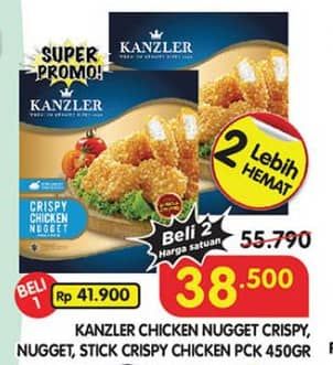 Promo Harga Kanzler Chicken Nugget Crispy, Original, Stick Crispy 450 gr - Superindo